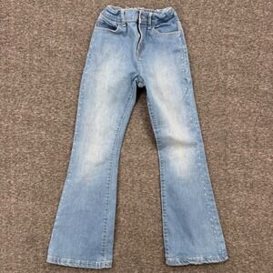 The Childrens Place Girls Flare Jeans Light Wash Studded Denim Size 10 Blue